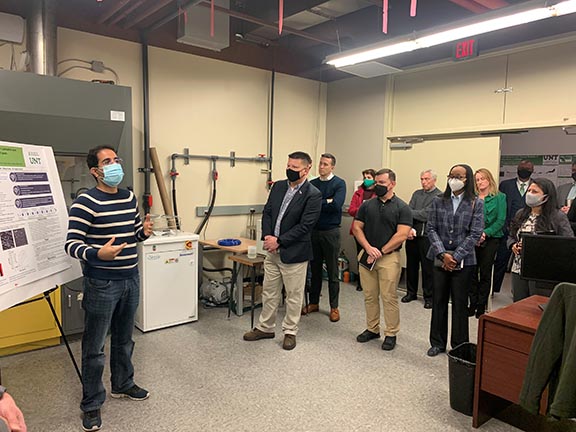 UNTResearch's tweet photo. Representatives from the Army recently visited @UNTsocial  to recognize the importance of emerging technology from the university in supporting their mission to strengthen national defense. https://t.co/CBt2rVYL7f