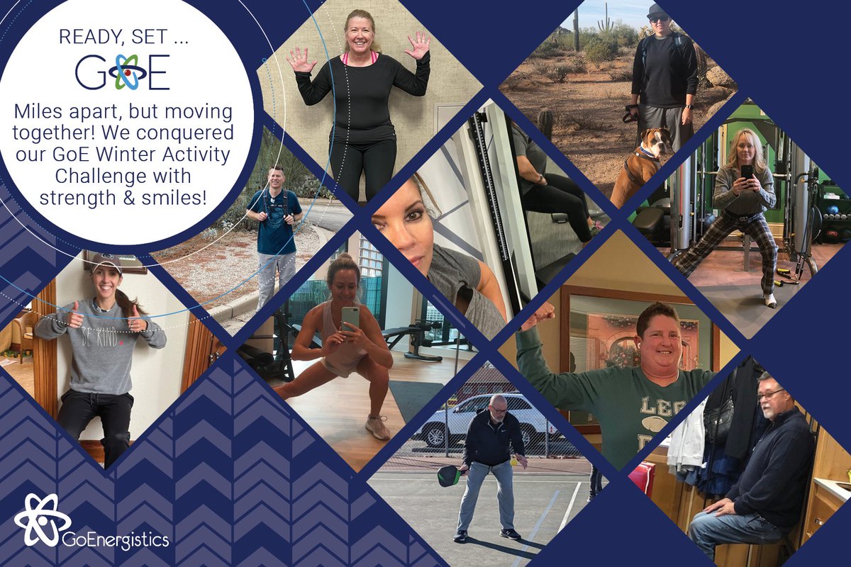 GoEnergistics's tweet photo. We challenged our GoE teammates to get up and get moving through our Winter Wellness activity challenge - and were not disappointed by the energy and overall performance of our team! Already looking forward to our next challenge! #ServingThoseWhoServe https://t.co/WB45fMnNKy