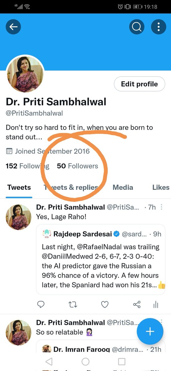 PritiSambhalwal's tweet photo. छोटी छोटी खुशियां...
50 followers today!
@Twitter @TwitterIndia
Show some love 🥰
#PersistentPriti https://t.co/vGHCNxvdTz