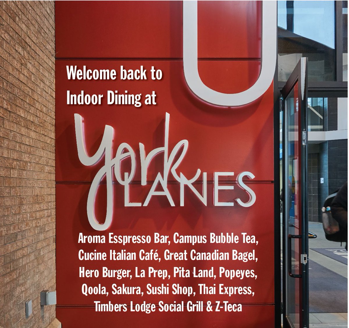 So many great food choices at York Lanes for take out or as of TODAY January 31, 2022, DINE IN available as well.
Are you hungry yet?

Indoor dining is allowed with a cap of 50% capacity including required enhanced proof of vaccination, scannable QR codes on your mobile phone.