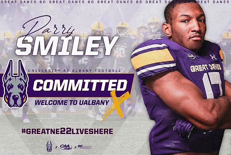 Parris Smiley (@parris_smiley) on Twitter photo Blessed to announce that I am 1000% committed to <a href="/UAlbanyFootball/">UAlbany Football</a> thank you to everyone that has helped me throughout my recruiting process and thank you to <a href="/CoachGGattuso/">Greg Gattuso</a> for the opportunity.
<a href="/SteveDAnna1/">⭐️Coach Steve D'Anna⭐️</a> @CSAPrepstarNY <a href="/FootballMcquaid/">McQuaid Football</a> @Coach_Font Blessed to announce that I am 1000% committed to <a href="/UAlbanyFootball/">UAlbany Football</a> thank you to everyone that has helped me throughout my recruiting process and thank you to <a href="/CoachGGattuso/">Greg Gattuso</a> for the opportunity.
<a href="/SteveDAnna1/">⭐️Coach Steve D'Anna⭐️</a> @CSAPrepstarNY <a href="/FootballMcquaid/">McQuaid Football</a> @Coach_Font