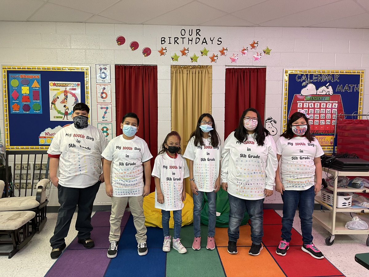 rparedes4MV's tweet photo. Our 100th Day of 4th/5th grade ❤️💛@KLUJAN_PDNES @MarthaCandy7 @PDN_ES @lwaters_PDN #PDNStrong #teamsisd https://t.co/IwVw8KBver