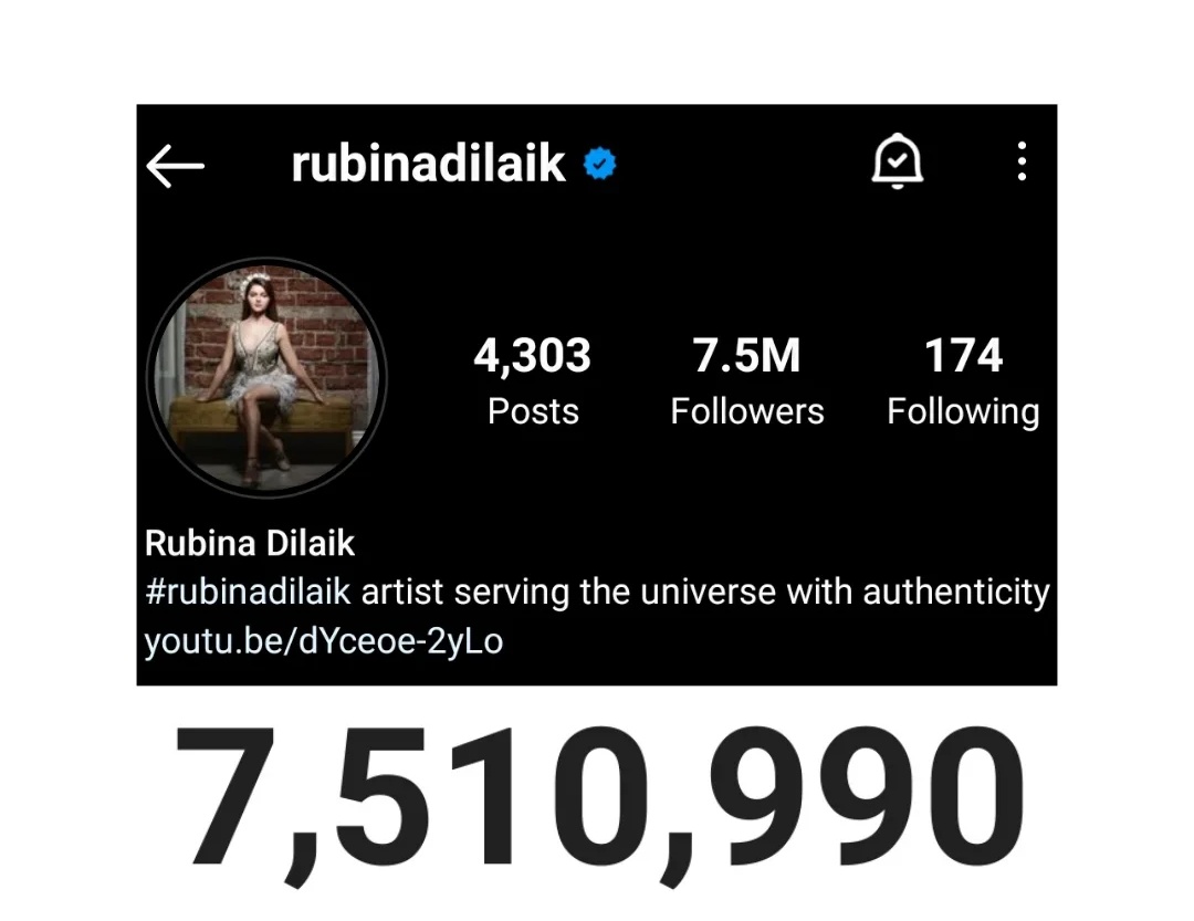 Rubina_OFC_'s tweet photo. Completed 7.5M family on instagram &amp; it was #BiggBoss finale but the name trending was Rubina with 28.7K tweets ❤️ &amp; she was ruling at No 1 in google searches last night

#RubinaDilaik || #RubiHolics || @RubiDilaik https://t.co/j2IttSHDzH