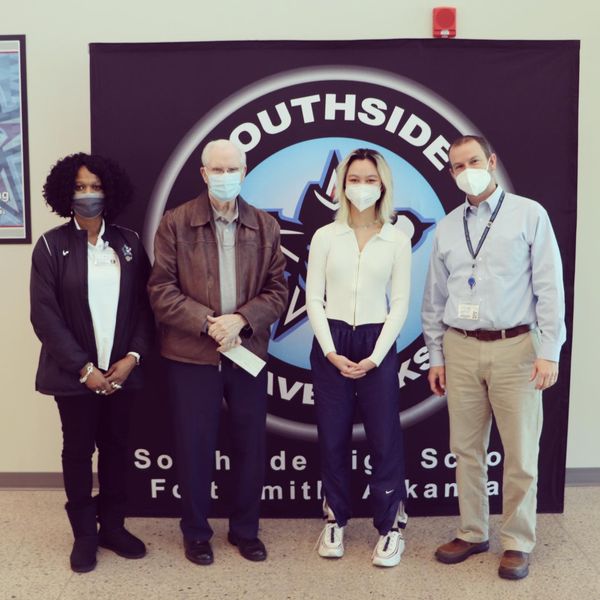 FSSouthside's tweet photo. Congratulations to @FSSouthside junior Tu Nguyen on winning the American Legion Oratorical Contest. She was presented with a $750 check by Wayne Haver, former Southside principal &amp; American Legion representative. 
Also pictured is Mrs. Burnett &amp; Mr. Prewitt. https://t.co/kn6KwlOT8B
