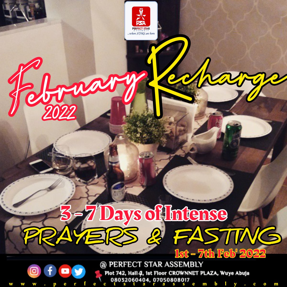 gbenga489's tweet photo. ATTENTION! ATTENTION!!! 

FEBRUARY RECHARGE STARTS TOMORROW..

DECIDE YOUR MONTH, DON'T LET THE MONTH DECIDE YOU!!!
.
.
.
.
.

.
#psaabuja #talithakoumi #2022 #miracles #jesusiscomingsoon #power #victory https://t.co/qOn8dgPbyI