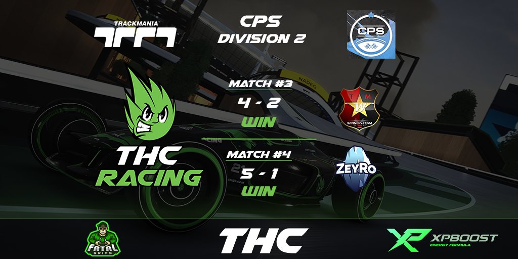 THC Racing finally managed to win against all our opponent this week, congratz team !

Stay tuned, next week will be the last match against THE orange !

#LetsGrow
#Trackmania