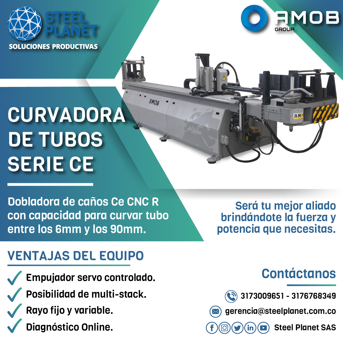 Curvadora de tubos Amob Serie eMOB - Metalmecánica - Curvadora de