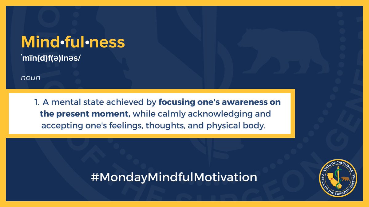Practicing mindfulness can shape how we feel and function throughout our day. Take a few moments to nourish yourself with any #StressBuster, such as writing a gratitude list, prayer, meditation, yoga, or connecting with nature.⤵️