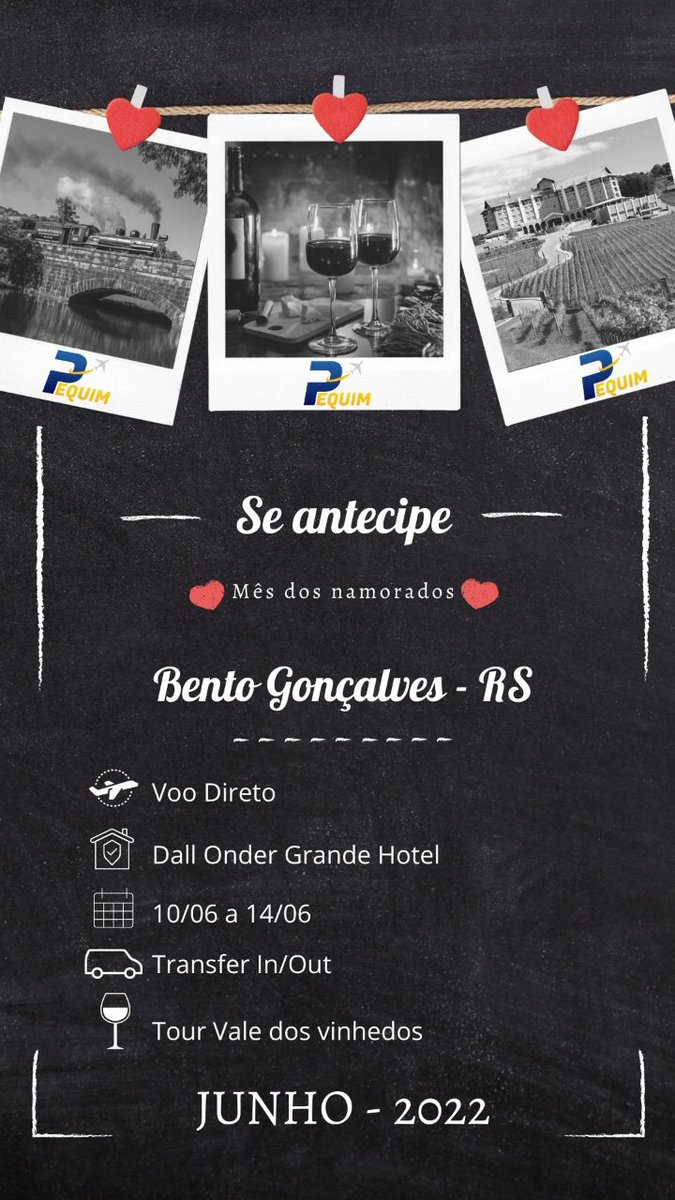 PequimT's tweet photo. A palavra chave é PROGRAMAR
Mês dos namorados em Bento Gonçalves é só chamar!
(21)96632-4116 https://t.co/svHpMOUcS9