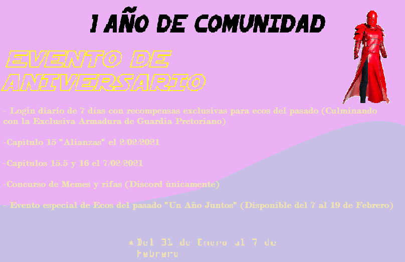 AYAC24700951's tweet photo. Solo para avisar. Esta semana tenemos un evento activo para celebrar un año de la fundación de Discord (Y con ello la comunidad de Ecos). La mayoría de eventos se llevarán a cabo en el Discord, así que si aun no se han unido ¡¿Que esperan?!

https://t.co/myp5jcJGlR https://t.co/tOT2Jq6Zds