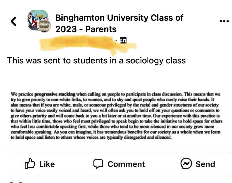 REDPILLCULT's tweet photo. This just in, STRAIGHT WHITE MALES are no longer allowed to participate in class at @binghamtonu because they outperform everyone else and make everyone feel inadequate ......... https://t.co/xV9gVOK23A