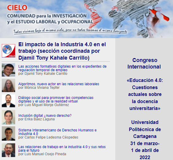 CIELOlaboral's tweet photo. ⚠️🗣️Publicado el Núm. 1/2022 de #NoticiasCIELO "El impacto de la industria 4.0 en el trabajo"🔝 con sección coordinada por @djamilkahale1 

Pueden consultarlo en 👇
https://t.co/gqRKXSHL9m https://t.co/JVVfz9Ft6Q