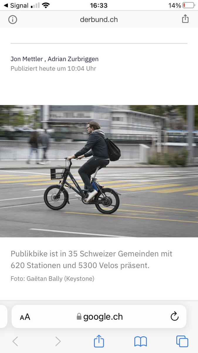 do_gross's tweet photo. Und ich bin jetzt auch gratis #Publibike Model! Und als solches möchte ich meine Forderung bekräftigen, dass die @sbbnews Publibike kauft und in ihr Tarifsystem integriert. Halbtax und GA müssen auch auf dem Publibike gelten! https://t.co/6f1qFD32Vy