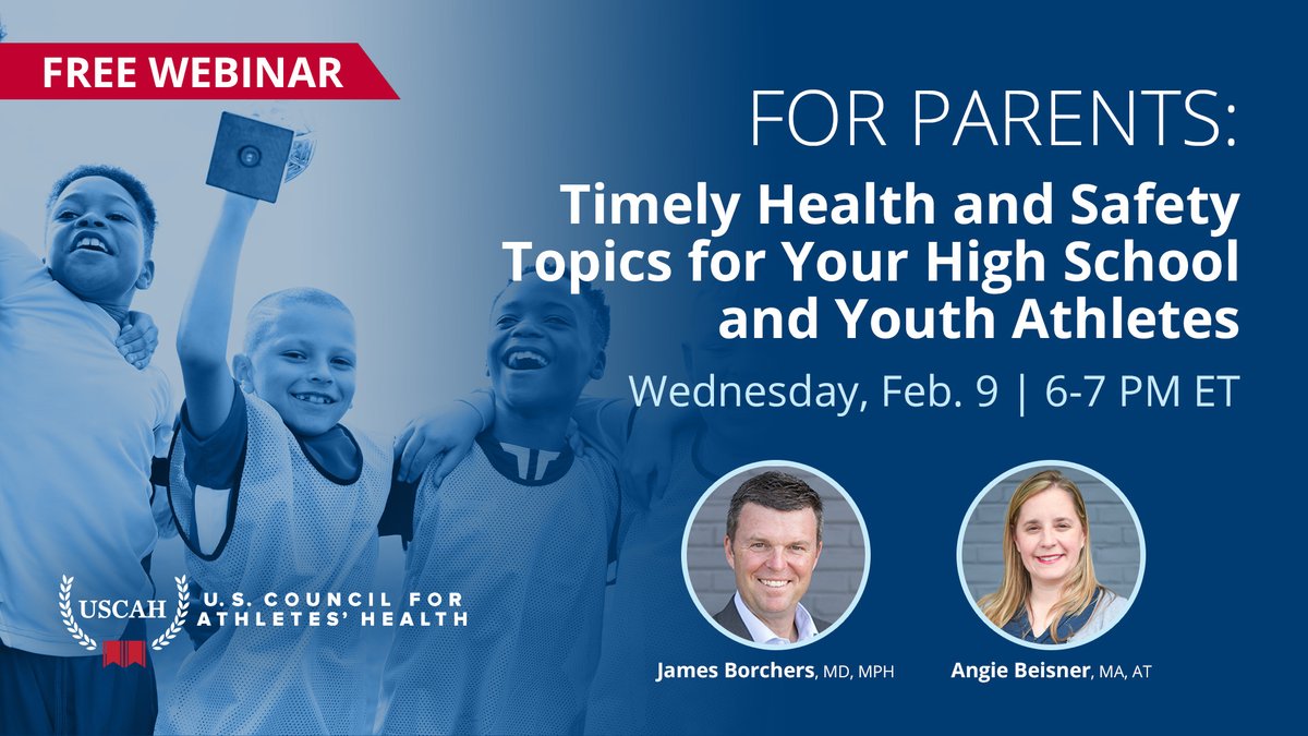 For parents of youth and high school athletes, our USCAH experts will address how you can be an advocate for your child's health and safety with coaches and organizations, and explore risk and education solutions for these age groups.
➡️ uscah.info/3ofoZRM
#forathleteshealth
