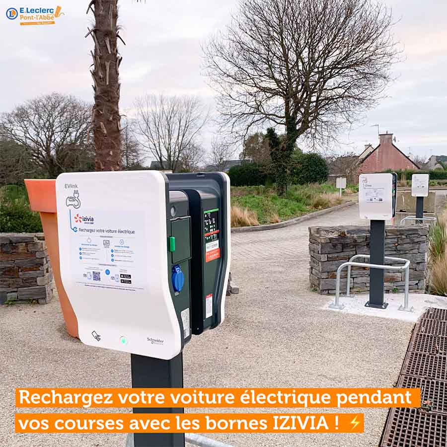LeclercPontLa's tweet photo. Rechargez votre voiture électrique pendant vos courses avec les bornes @Izivia  !⚡️
Notre parking est équipé de 12 bornes de recharge rapides 22kw pour permettre à votre voiture électrique de se recharger pendant vos courses et ainsi faciliter vos déplacements. 🚗 https://t.co/w24dDzZWTq