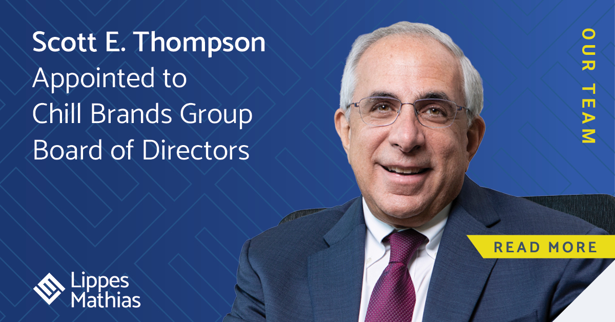 LippesMathias's tweet photo. Please join us in congratulating Scott Thompson, #LippesMathias partner and intellectual property team co-leader, on his appointment to the @ChillCBD Board of Directors.

🔗 https://t.co/9iUW5zd6Xa https://t.co/Zq6oEDJPHF