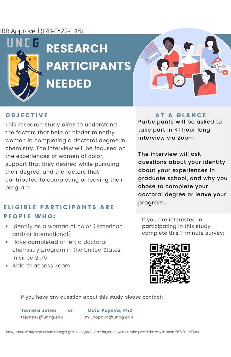 Help needed‼️ We are still seeking research participants! Please see the flyer below for more information. If you are interested, please complete this 1-minute survey: bit.ly/PhDminoritywom…