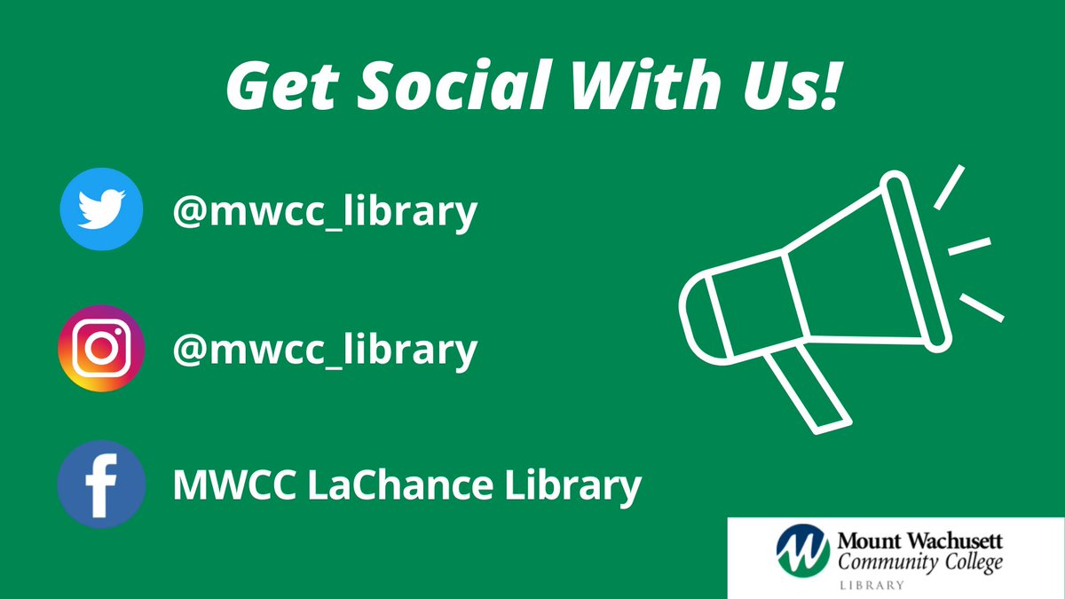 Get social with us, <a href="/MountWachusett/">MWCC</a> students! #mwcc #communtiycollege #library