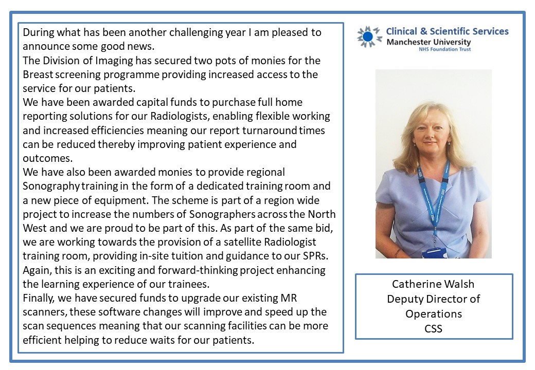 MFT_CSS's tweet photo. Deputy Director of Operations Catherine Walsh shares some fantastic news about some @MFT_Imaging bids 
@MFT_CSS 👇🙌✨

We cant wait to see how these amazing opportunities will help us to develop our workforce &amp; services enabling us to deliver even better patient care❤️ https://t.co/KHA3QfCURv