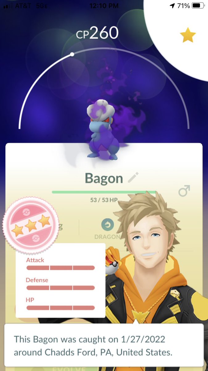 Forgot to post this!  I’ve never been so lucky! 🤩 First S!Bagon #PokemonGO