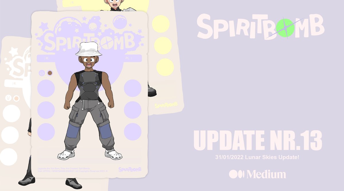 SPIRITBOMBTOKEN's tweet photo. SPIRITBOMB UPDATE NR.13

The secondary wave of ‘Lunar Skies’ items are here. It also includes an explanation on how one can go about designing one of the two remaining Legendary Accessories!

You can find the article over on Medium! ✨🗣

https://t.co/U77owkgQhr https://t.co/AZ9fEsedAn