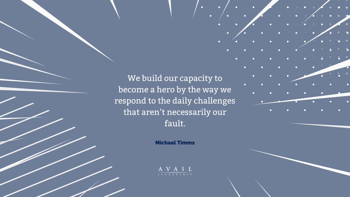 Learning to be a hero begins by focusing on what you can do to overcome your challenges instead of focusing on what you can’t do.

#hero #explanations #problemsolving #challenges #leadership