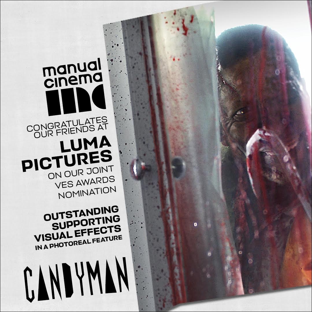 Congratulations to @method_studios and @lumapictures for our joint #visualeffectssociety nom for #Candyman! We are so honored to be part of this amazing group of creators!