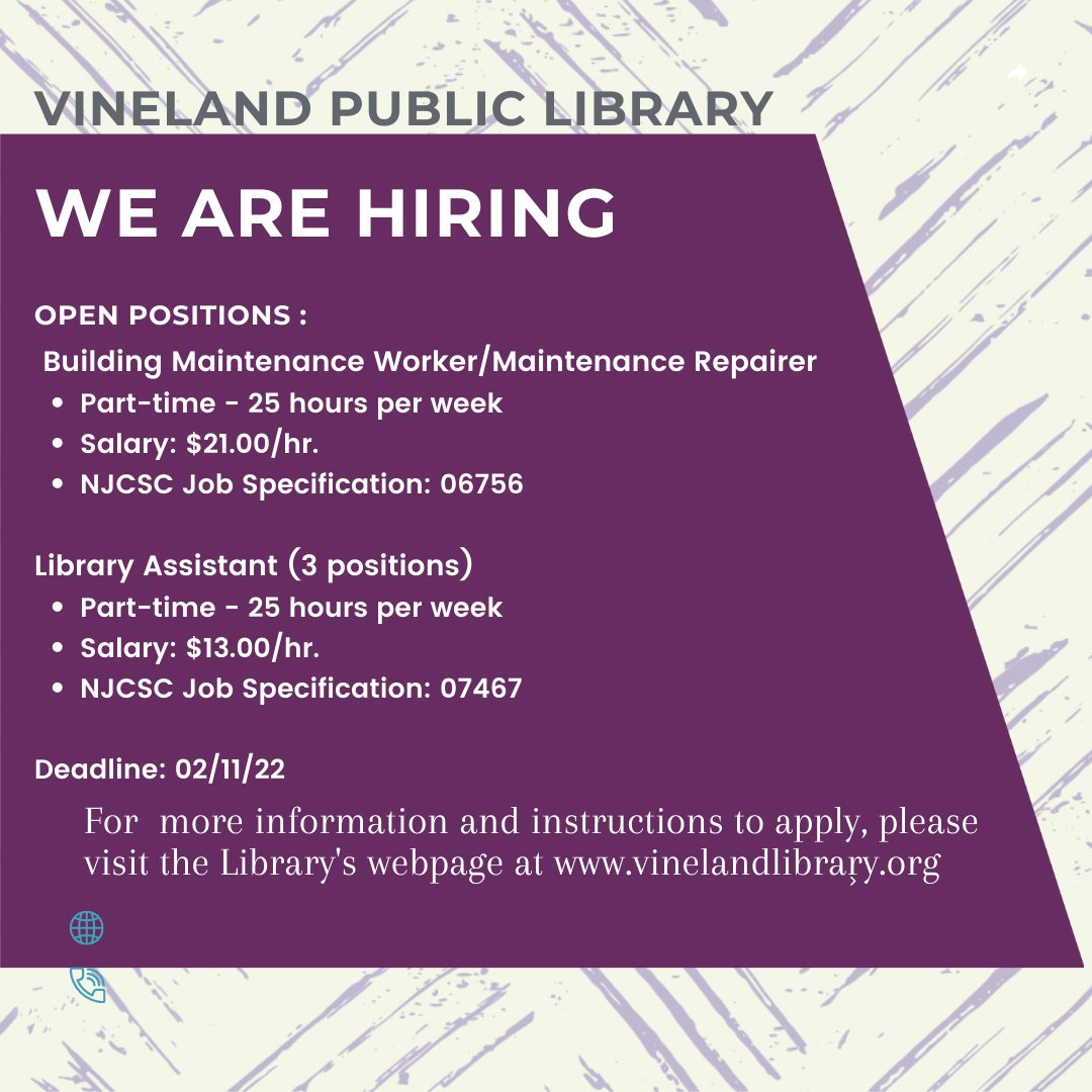Vineland Library tweet media