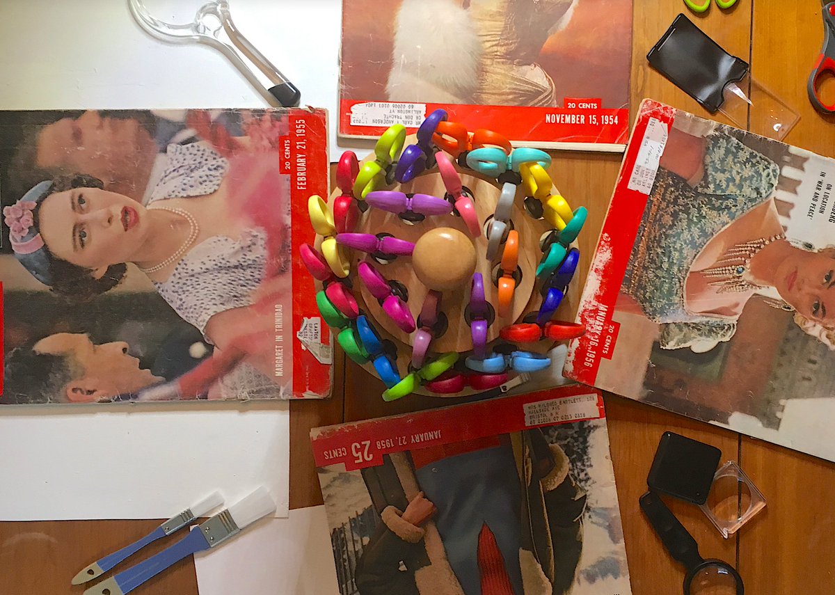 and_chaney's tweet photo. the collagist cleans up her desk top https://t.co/0fZ8bToLn2