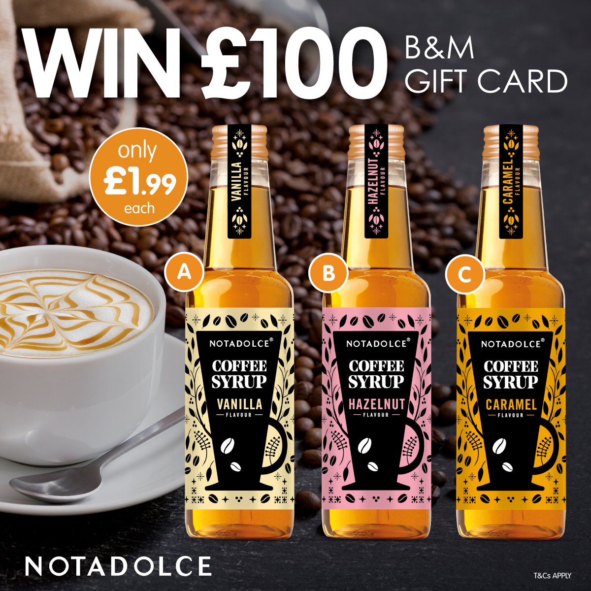 bmstores's tweet photo. ☕#COMPETITION TIME ☕
Wake up with a tasty coffee thanks to #Notadolce - we're giving away ONE chance to WIN a £100 B&M gift card to celebrate!
For a chance to WIN, simply FOLLOW US & COMMENT which flavour you'd pick - #Vanilla, #Hazelnut, #Caramel
Competition ends 9am 1/2/21 https://t.co/caXqNANeZk