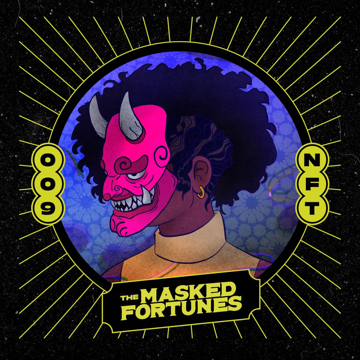 MaskedFortunes's tweet photo. GM. 🌞 How you all woke up with the spirit of gratitude. 📿 #009 of the Masked Fortunes. #NFT #SolSea #NFTCommunity #TheMaskedFortunes #SolanaNFTs  #Solana https://t.co/Q4yIlg2vjt
