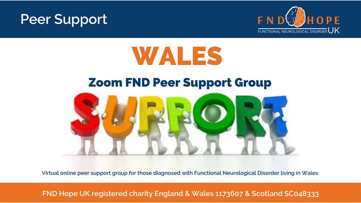 🧡Do you have FND &amp; live in WALES?🧡
You can find support, share experiences and learn how to live well with FND.
Wales Peer Support Group 🏴 WEDNESDAY 2ND FEB <a href="/1PM/">໊</a> ~ Via Zoom
Register here: bit.ly/3qICHyb <a href="/ARCHProg/">RJC</a> <a href="/NeuroWales/">WalesNeuroAlliance</a> #FND #FNDHOPEUK