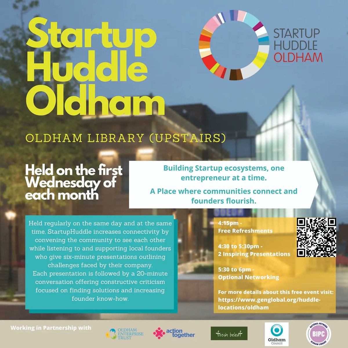 Our #startuphuddle is BACK! 
🥳 presentations from <a href="/StitchesRus/">Angela Cullen</a> and local entrepreneur Maz Grady
🥳audience q&amp;a
😎networking 
☕️refreshments
🥳free and open to all
🕰️Oldham Library BIPC, 4.30pm on Feb 2nd. 
Register now:
actiontogether.org.uk/civicrm/event/…

#oldhamhour <a href="/Oldham_Hour/">Oldham Hour</a> <a href="/Handyall/">Andy Hall</a>