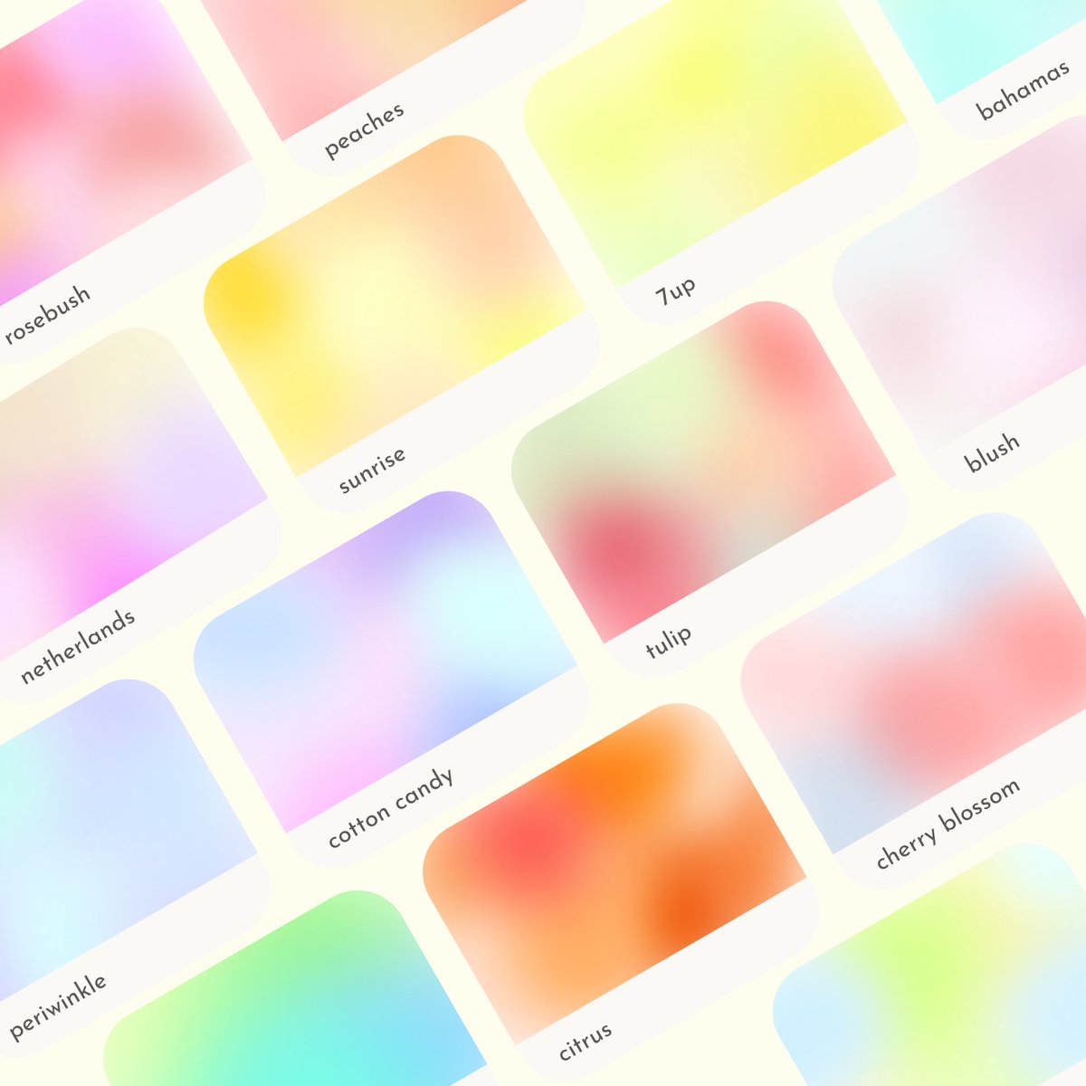 My first digital product: I created a pack of 50 dreamy mesh gradients. You can use them for your websites, personal projects, etc. 

They're available for free — reply with a 👋 and I'll send them to you! Keep your DMs open 📬