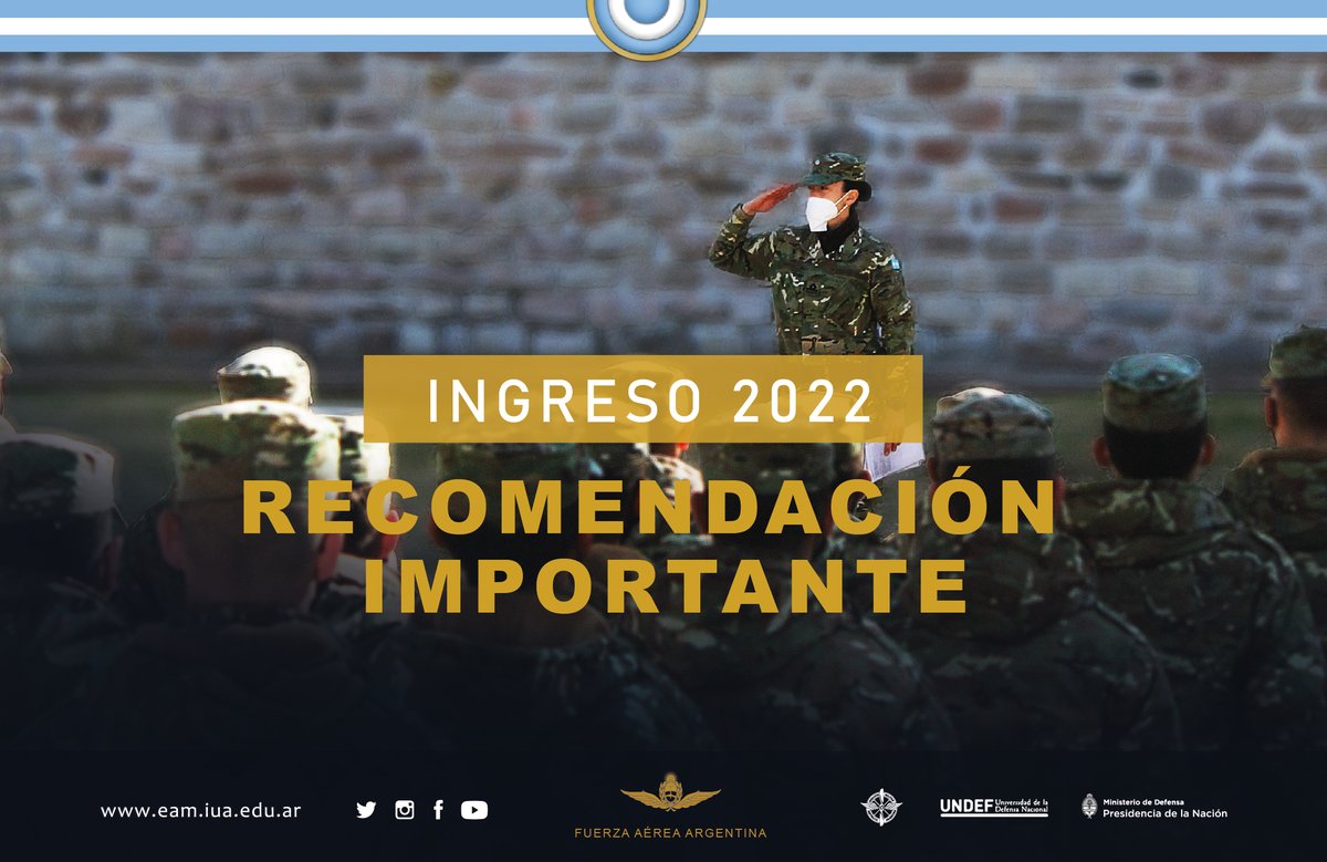 EAviacionMil's tweet photo. #IngresoEAM2022
En el marco de la pandemia y próximos a la presentación en la #EAM para el #ExamenDefinitivo les recomendamos 𝗲𝘅𝘁𝗿𝗲𝗺𝗮𝗿 𝗹𝗼𝘀 𝗰𝘂𝗶𝗱𝗮𝗱𝗼𝘀 para evitar contagios cumpliendo los protocolos sanitarios de distanciamiento, higiene y medidas preventivas. https://t.co/KEStNcXhAD