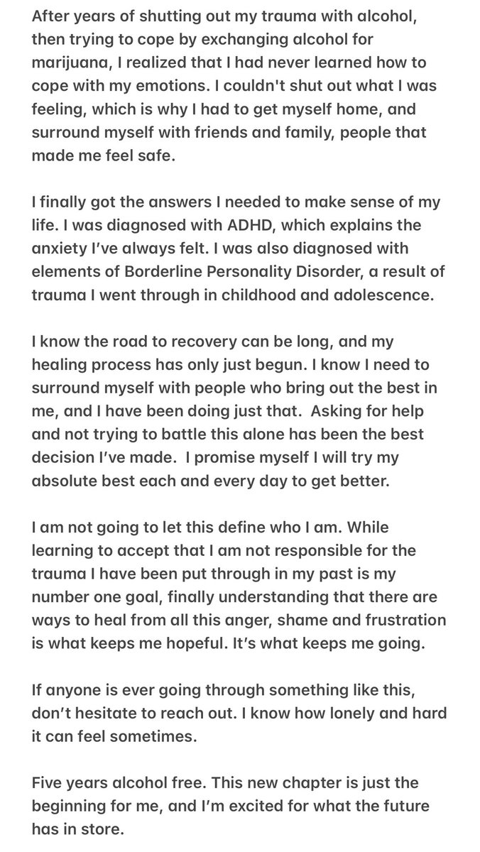 5 Years Alcohol Free 🙌🏽 Swipe to read ➡️ ➡️