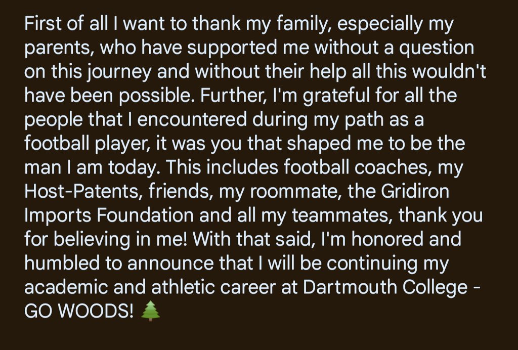 All in and a 100% committed! Let's get to work! 🇩🇪➡️🌲 #Dream #Family 
<a href="/DartFootball/">Dartboard Football</a> <a href="/TaftFootballCT/">Taft Football</a> <a href="/GridironImports/">Gridiron Imports Foundation</a>