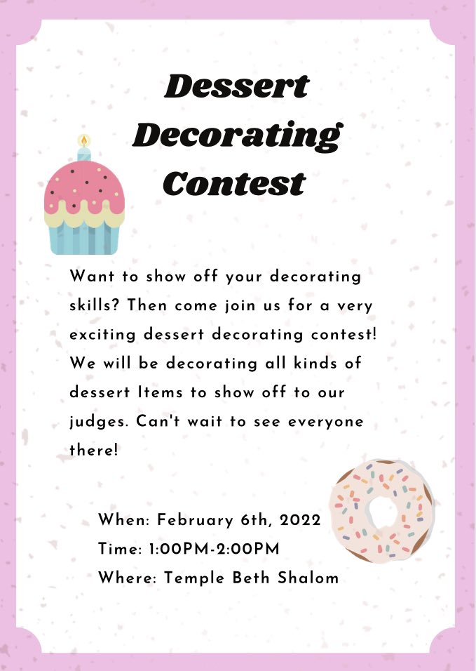 emek is back and better than ever with a super fun 5th term kick-off program! we will be hosting a dessert decorating contest on February 6th. hope to see everyone there!🍬🍭🍪