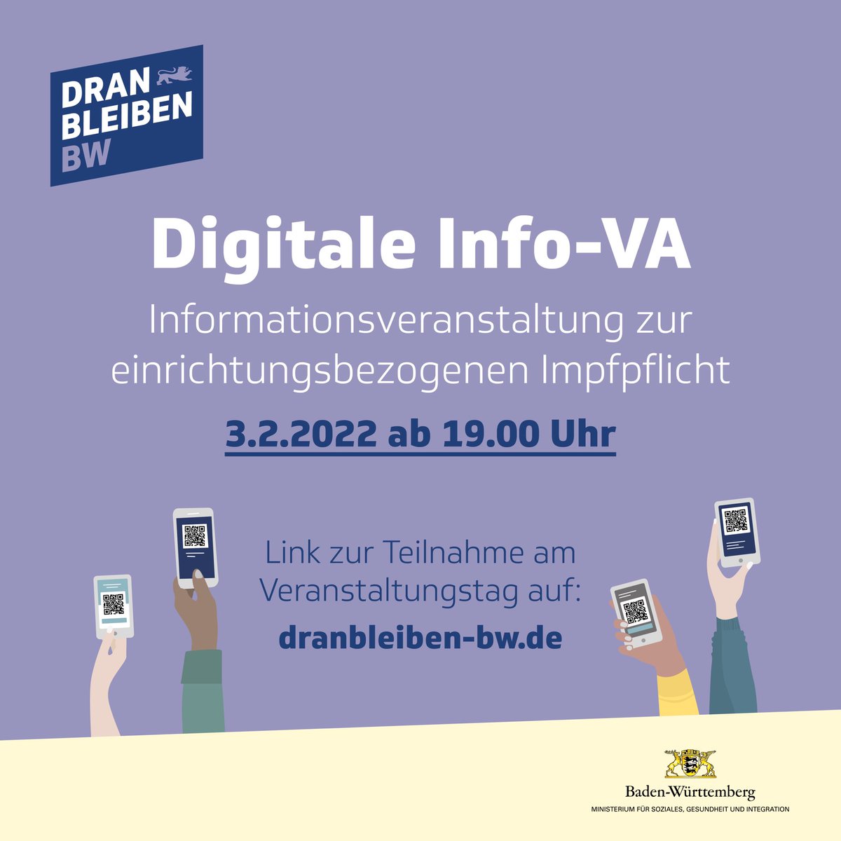 Link zur Teilnahme am Veranstaltungstag auf dranbleiben-bw.de

#dranbleibenBW