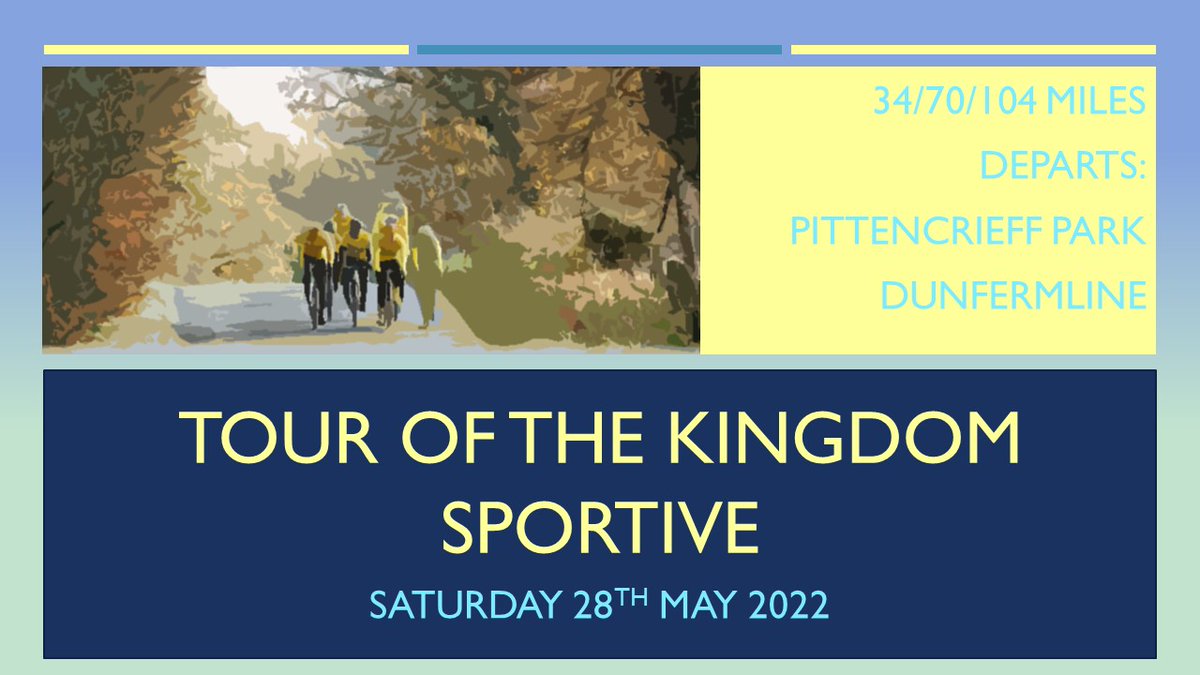 IT'S BACK! Entry is open now for DCCs annual sportive! With three fabulous routes to choose from, timing, photography, fully signed, food stops and a souvenir drinks bottle all inclusive for only £30!! 
Full details and entry here -  dunfermlinecc.com/sportive
#sportive #cycling
