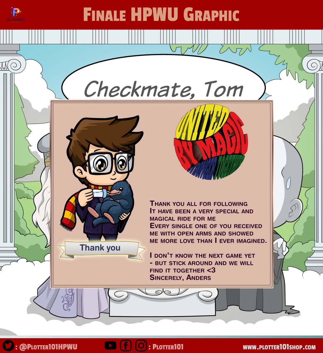 Plotter101HPWU's tweet image. The Finale Graphic
#Plotter101 #Wizardsunite #Thankyou