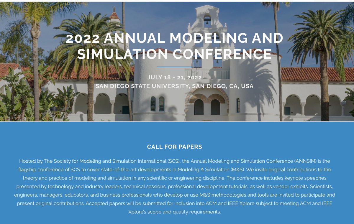 CSS_GMU's tweet photo. Looking for a venue to submit your social simulation paper 📰? Look no further! 

Consider the Humans, Societies, and Artificial Agents (HSAA) Track at the 2022 Annual Modeling and Simulation Conference. Submission deadline Feb 18. 

More details at https://t.co/9Jrr5fMRxj https://t.co/OKWB2Rv5zI