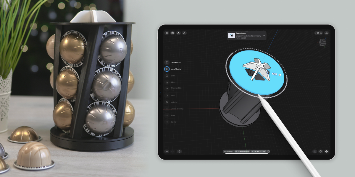 Shapr3D's tweet image. Coffee, anyone? How about a custom #coffeecapsule holder? #Shapr3D user Gregor Exner (IG: @gregsolves) came up with this compact capsule tower ​​☕ Once the #design was done, he 3D printed it, enjoying the new possibilities that opened up with Shapr3D 💫