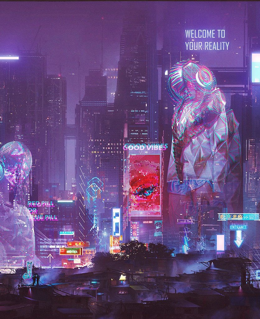 Close-up of "Connected", red pill or blue pill? 💊🌃🌃