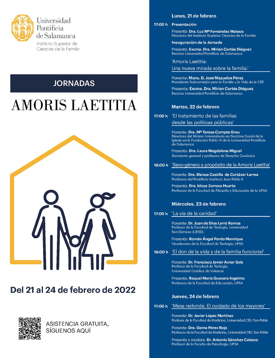 Ya queda menos para estas jornadas online, gratuitas y excelentes sobre la exhortación Amoris Laetitia del <a href="/Pontifex_es/">Papa León XIV</a>
¡Un placer colaborar! ¡Gracias <a href="/upsa/">UPSA</a>
 por la invitación!  Acceder desde el codigo QR
<a href="/GerontologiaCEU/">Gerontología CEU - Envejecimiento</a>
 <a href="/FamiliaCEU/">Instituto Familia CEU</a>
 <a href="/FundacionCEU/">CEU</a>
 <a href="/acdp_es/">ACdP</a>
 @ForoTF