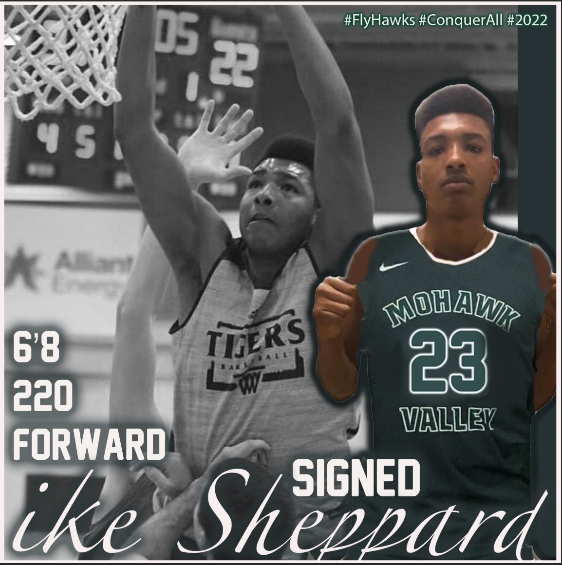 Join us in welcoming 6’8 Forward Ike Sheppard to the Hawk Family 👀#FlyHawks #ConquerAll #2022