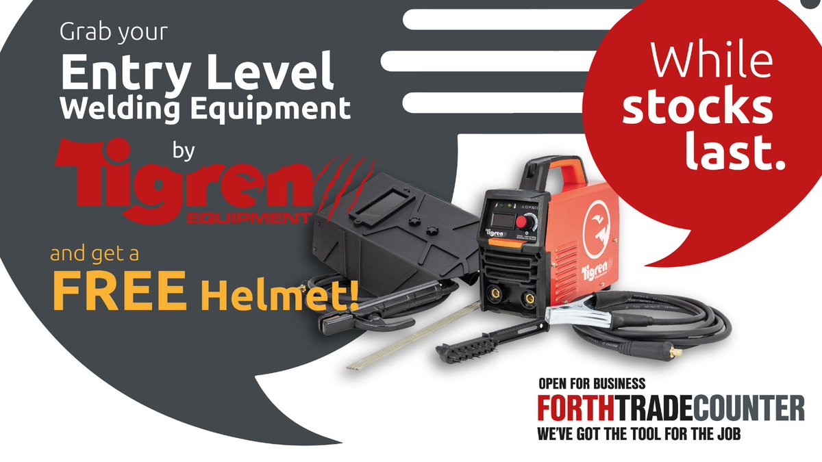 forth_trade's tweet photo. Visit our trade counter this week and grab your entry level welding equipment at great prices and all with a free helmet!

Only whilst stocks last! https://t.co/XzMNZkNmOO