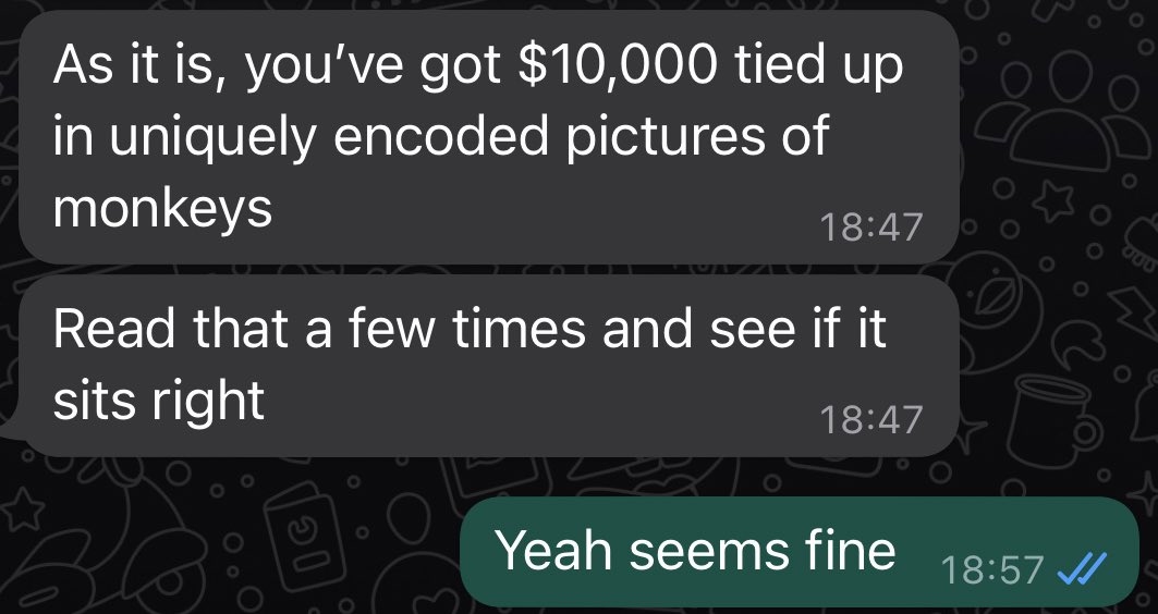 Still my favourite conversation about BAYC. In July last year.