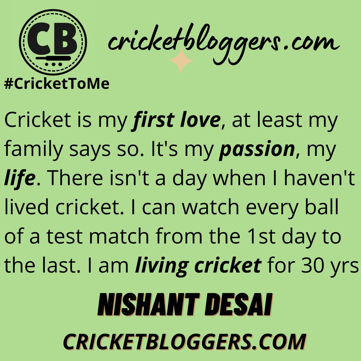 CricBloggers's tweet image. #CricketToMe @imAndyDesai