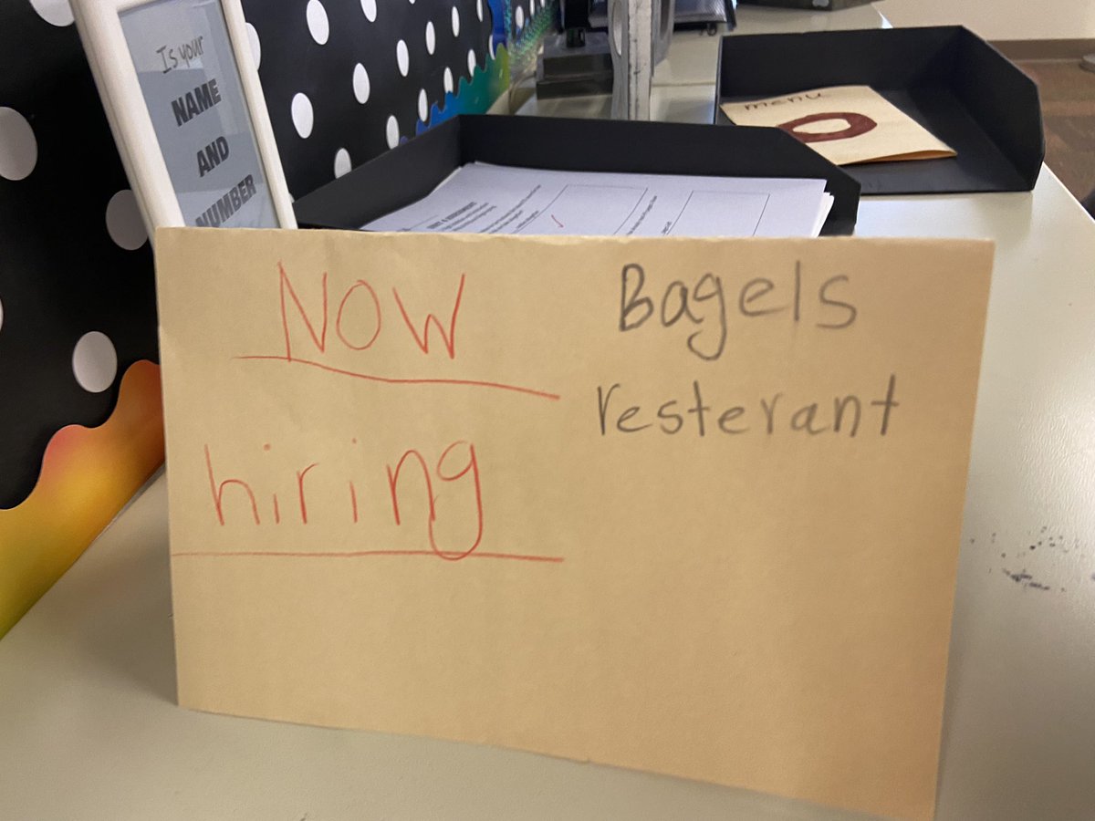 The second graders at Herrington Elementary school organized a restaurant during indoor recess today.